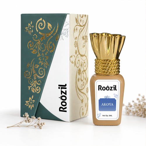 Roozil Akoya Fresh Fruity Gourmand Arabian Attar Perfume Oil | Alcohol Free Long Lasting Roll On Attar for Men & Women | Bergamot Orange Raspberry Sandalwood (6 ML)