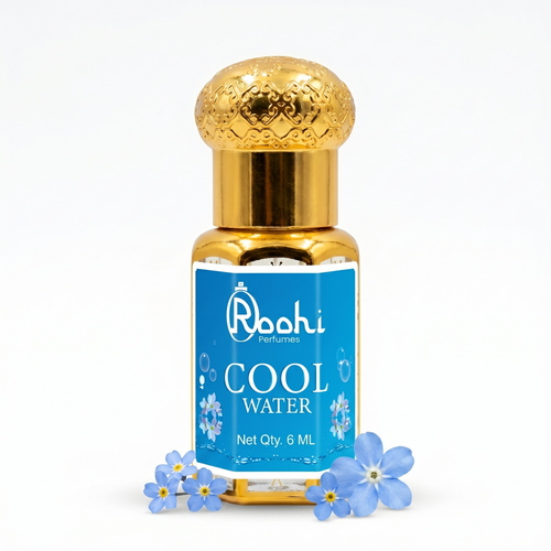 Roohi Cool Water Attar 6ML | Fresh Aquatic & Citrus Fragrance | Long Lasting Non-Alcoholic Attar Perfume Oil for Men & Women | Pocket Roll-On Ittar | Travel Size
