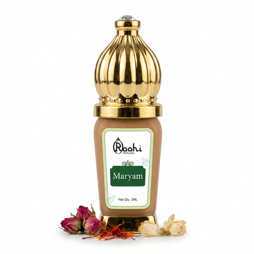 Roohi Maryam Attar Perfume Oil 3ML – Long Lasting Unisex Floral & Sweet Fragrance – Alcohol Free Arabic Ittar – Pocket Size Travel Friendly