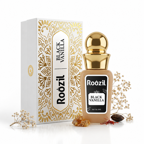 Roozil Black Vanilla 6 ML | Luxury | Premium | Attar | Non Alcoholic | Attar Perfume | Long Lasting Perfume Oil | Perfume for men and women | Vanilla Perfume| Concentrated | Pocket Perfume | Roll On | Vanilla Attar
