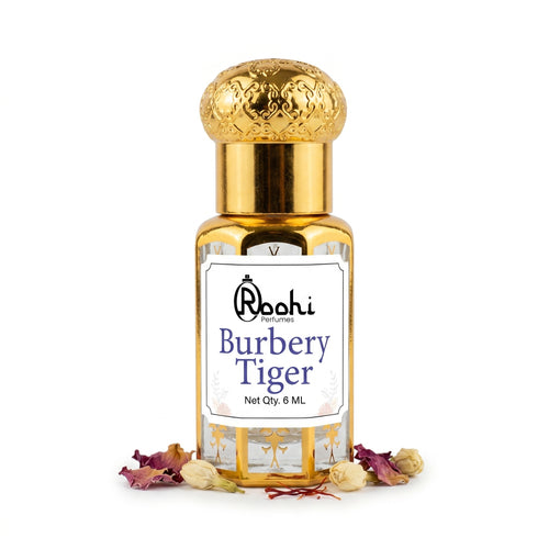 Roohi Burbery Tiger Attar 6ML | Warm Woody & Spicy Fragrance | Long Lasting Non-Alcoholic Attar Perfume Oil for Men & Women | Pocket Roll-On Ittar | Travel Size