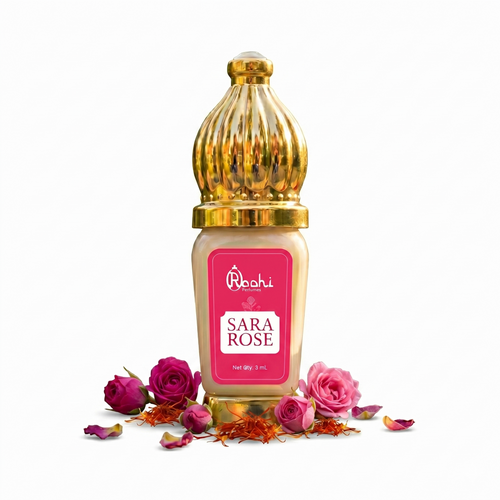 SARA ROSE Attar 3ML | Fresh Rose Floral Fragrance | Long Lasting Non-Alcoholic Attar Perfume Oil for Men & Women | Mini Pocket Roll-On Ittar | Travel Size