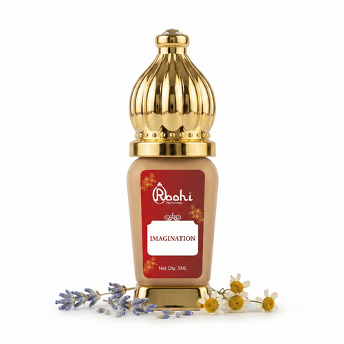 Roohi Imagination Attar 3ML | Fresh Citrus & Aromatic Fragrance | Long Lasting Non-Alcoholic Attar Perfume Oil for Men & Women | Mini Pocket Roll-On Ittar | Travel Size
