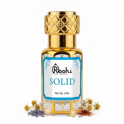 Roohi Solid Signature Attar 6ML | Strong Woody & Musky Long Lasting Non-Alcoholic Perfume Oil for Men & Women | Pocket Roll-On Ittar