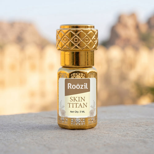 Roozil Skin Titan Attar 3ml | Long Lasting Non Alcoholic Roll On Perfume for Men & Women | Fresh Woody Arabic Attar Oil | Pocket Travel Size Ittar for Special Occasions