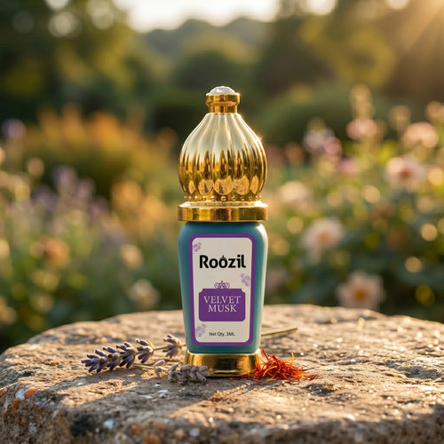Roozil Velvet Musk Attar 3ml | Long Lasting Attar Perfume for Men | Alcohol Free Musk Ittar | Strong Musky Arabic Fragrance Oil