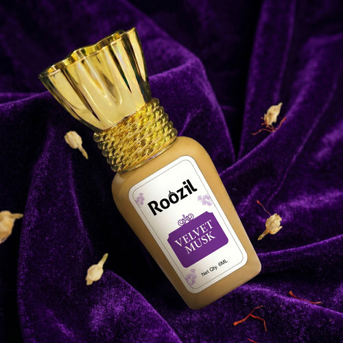 Roozil Velvet Musk Attar 6ml | Long Lasting Attar Perfume for Men | Alcohol Free Musk Ittar | Strong Musky Arabic Fragrance Oil