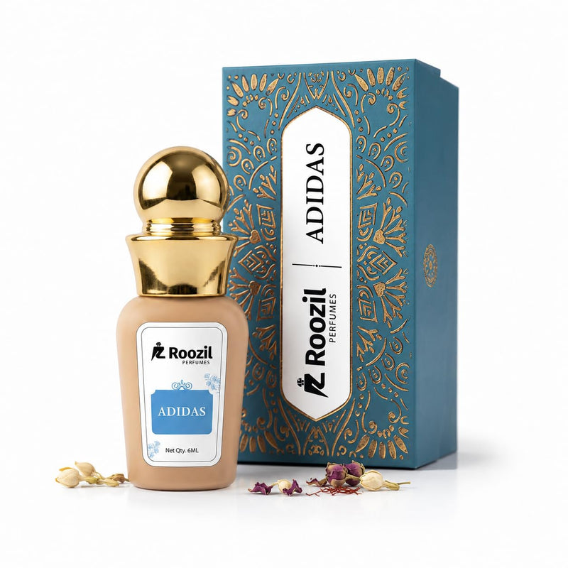 Roozil Fresh Sporty Non Alcoholic Attar for Men | Long Lasting Concentrated Perfume Oil Roll On | Luxury Pocket Perfume | Travel Friendly Mini Attar Bottle | Daily Wear Fragrance | 6ML