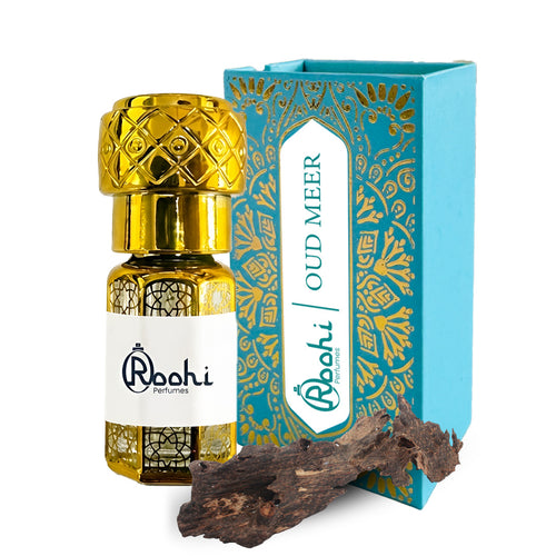 Roohi Oud Meer Attar 3ml | Long Lasting Oud Attar Perfume for Men & Women | Alcohol Free Arabic Ittar | Pocket Size Fragrance Oil