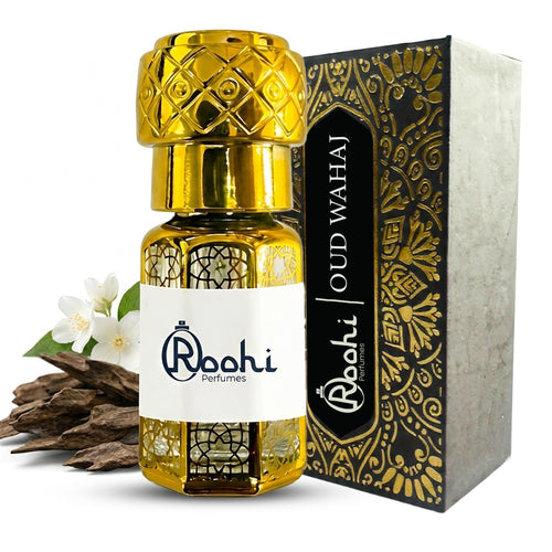 Roohi Oud Wahaj Attar 3ml | Long Lasting Oud Attar Perfume | Alcohol Free Arabic Ittar for Men & Women | Premium Fragrance Oil