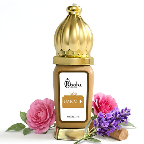 Roohi UAE Vally Attar Perfume Oil 3ML – Long Lasting Unisex Arabic Fragrance with Fresh Woody & Oriental Notes – Alcohol Free Ittar – Pocket Size Travel Friendly