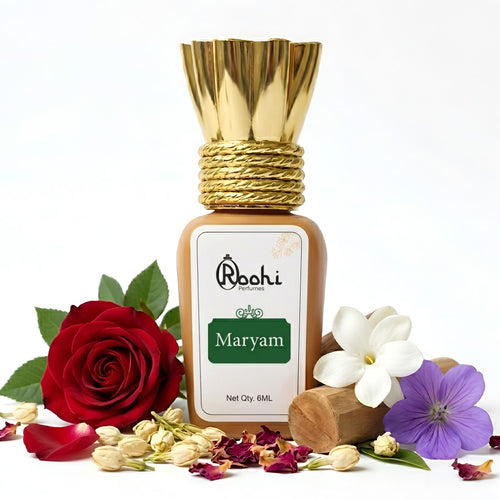 Roohi Maryam Attar Perfume Oil 6ML – Long Lasting Unisex Floral & Sweet Fragrance – Alcohol Free Arabic Ittar – Travel Friendly Pocket Perfume