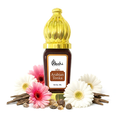 Roohi Arabian Tonka Attar Perfume Oil 3ML – Long Lasting Unisex Fragrance with Sweet Vanilla & Woody Notes – Alcohol Free Concentrated Perfume for Men & Women – Pocket Size Travel Friendly