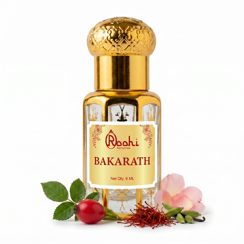Roohi Bakarath Attar 6ML | Sweet Amber & Woody Fragrance | Long Lasting Non-Alcoholic Attar Perfume Oil for Men & Women | Pocket Roll-On Ittar | Travel Size