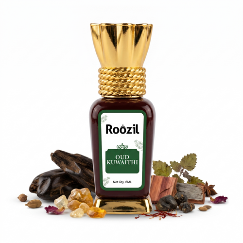 Roozil Oud Al Kuwaithi Attar 6ml | Premium Arabian Oud Perfume Oil | Long Lasting Alcohol-Free Concentrated Fragrance | Unisex Luxury Attar