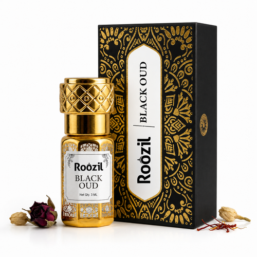 Roozil Black Oud 3ML | Luxury | Premium | Oud Attar | Non-Alcoholic | Attar Perfume | Long Lasting Perfume Oil | Perfume for men | Perfume for women | Concentrated | Pocket Perfume | Roll On