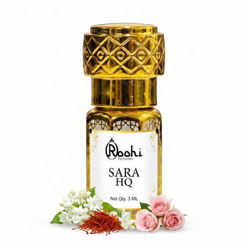 Roohi SARA HQ Attar 3ML | Sweet & Floral Fragrance | Long Lasting Non-Alcoholic Attar Perfume Oil for Men & Women | Mini Pocket Roll-On Ittar | Travel Size