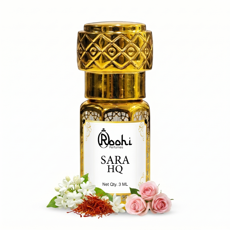 Roohi SARA HQ Attar 3ML | Sweet & Floral Fragrance | Long Lasting Non-Alcoholic Attar Perfume Oil for Men & Women | Mini Pocket Roll-On Ittar | Travel Size