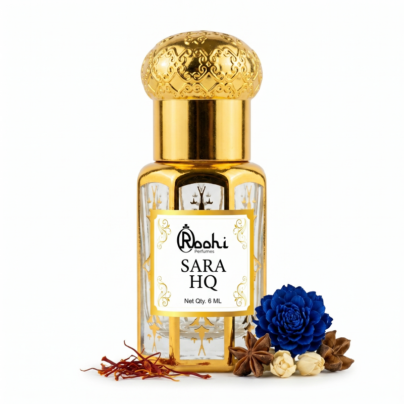 Roohi SARA HQ Attar 6ML | Sweet & Floral Fragrance | Long Lasting Non-Alcoholic Attar Perfume Oil for Men & Women | Pocket Roll-On Ittar | Travel Size