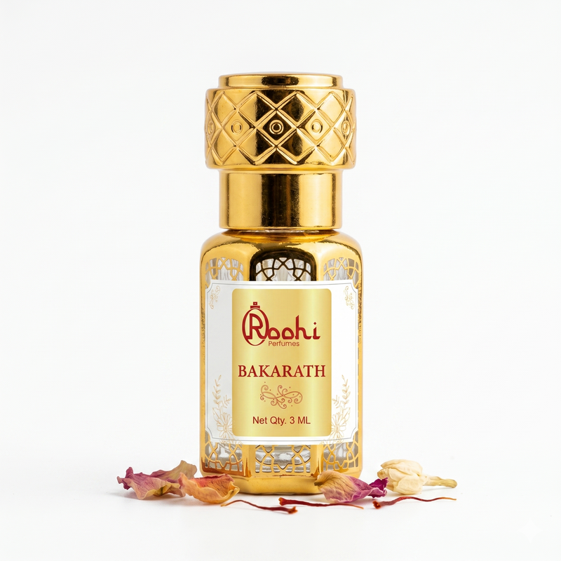 Roohi Bakarath Attar 3ML | Sweet Amber & Woody Fragrance | Long Lasting Non-Alcoholic Attar Perfume Oil for Men & Women | Mini Pocket Roll-On Ittar | Travel Size