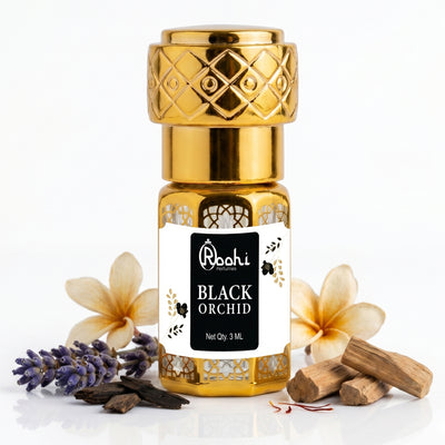 Roohi Black Orchid Attar 3ML | Rich Floral & Warm Spicy Fragrance | Long Lasting Non-Alcoholic Attar Perfume Oil for Men & Women | Mini Pocket Roll-On Ittar | Travel Size