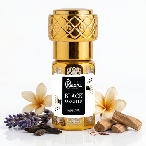 Roohi Black Orchid Attar 3ML | Rich Floral & Warm Spicy Fragrance | Long Lasting Non-Alcoholic Attar Perfume Oil for Men & Women | Mini Pocket Roll-On Ittar | Travel Size