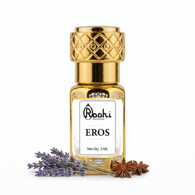 Roohi Eros Attar 3ML | Fresh Mint & Woody Fragrance | Long Lasting Non-Alcoholic Attar Perfume Oil for Men & Women | Mini Pocket Roll-On Ittar | Travel Size