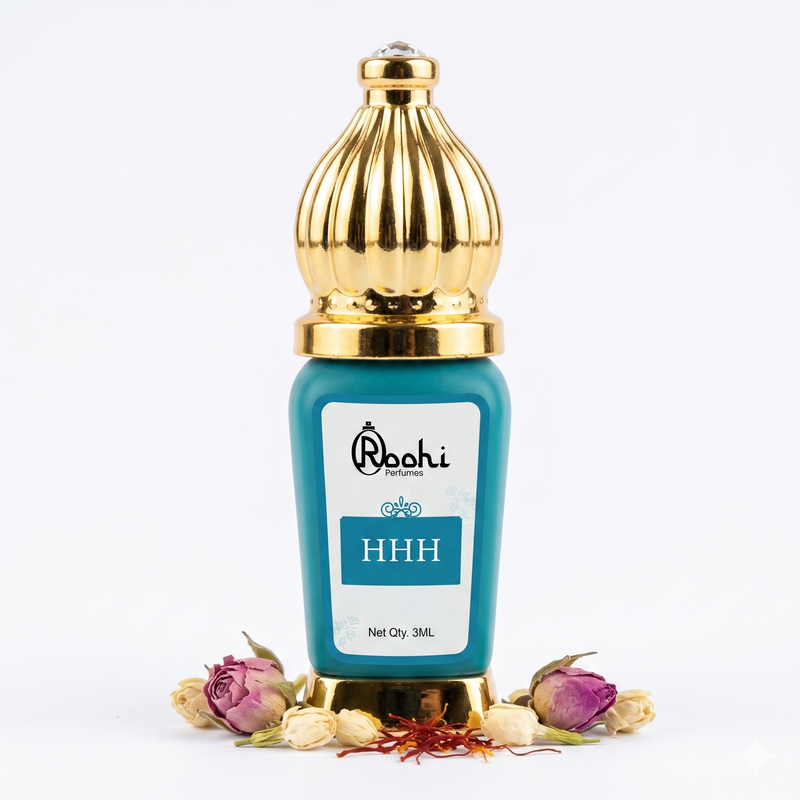 Roohi HHH Attar 3ML | Fresh Woody & Musky Fragrance | Long Lasting Non-Alcoholic Attar Perfume Oil for Men & Women | Mini Pocket Roll-On Ittar | Travel Size