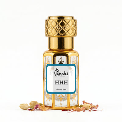 Roohi HHH Attar 6ML | Fresh Woody & Musky Fragrance | Long Lasting Non-Alcoholic Attar Perfume Oil for Men & Women | Pocket Roll-On Ittar | Travel Size