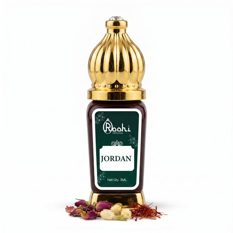 Roohi Jordan Attar 3ML | Fresh Woody & Musky Fragrance | Long Lasting Non-Alcoholic Attar Perfume Oil for Men & Women | Mini Pocket Roll-On Ittar | Travel Size