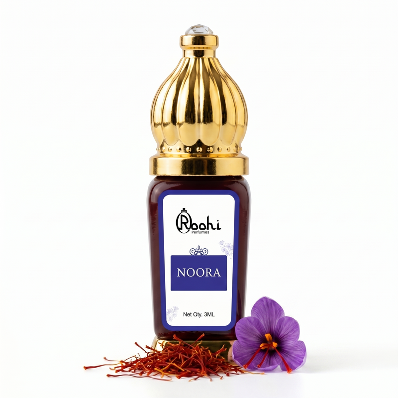 Roohi Noora Attar 3ML | Sweet Floral & Musky Fragrance | Long Lasting Non-Alcoholic Attar Perfume Oil for Men & Women | Mini Pocket Roll-On Ittar | Travel Size