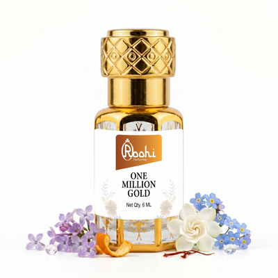 Best Attar for Men – Roohi Million Gold Signature Attar 6ML | Rich Sweet & Woody Long Lasting Non-Alcoholic Perfume Oil for Men | Pocket Roll-On Ittar | Travel Size
