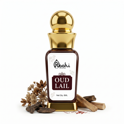 Best Attar for Men – Roohi Oud Lail Signature Attar 6ML | Rich Oud & Woody Long Lasting Non-Alcoholic Perfume Oil for Men & Women | Pocket Roll-On Ittar