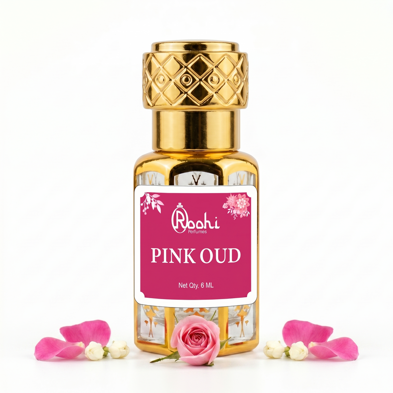 Best Attar for Men & Women – Roohi Pink Oud Signature Attar 6ML | Floral Oud & Sweet Long Lasting Non-Alcoholic Perfume Oil | Pocket Roll-On Ittar