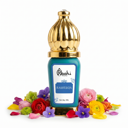 Roohi Rasheeqa Attar 3ML | Floral & Sweet Long Lasting Non-Alcoholic Perfume Oil | Mini Pocket Roll-On Ittar | Travel Size