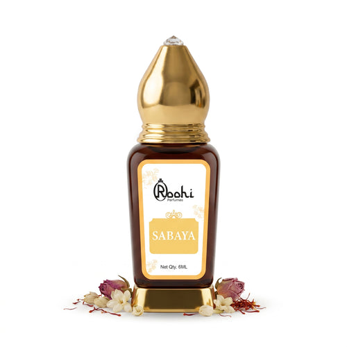 Roohi Sabaya Attar 3ML | Floral & Sweet Long Lasting Non-Alcoholic Perfume Oil for Women | Mini Pocket Roll-On Ittar | Travel Size