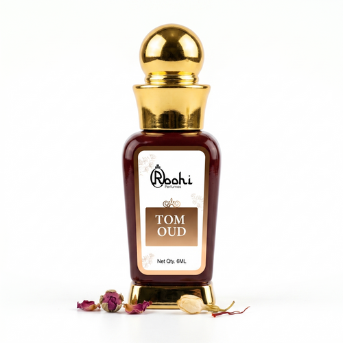 Roohi Tom Oud Signature Attar 6ML | Rich Oud & Woody Long Lasting Non-Alcoholic Perfume Oil for Men & Women | Pocket Roll-On Ittar
