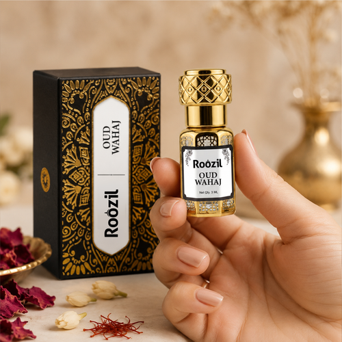 Roozil Oud Wahaj Attar 3ml | Long Lasting Oud Attar Perfume | Alcohol Free Arabic Ittar for Men & Women | Premium Fragrance Oil