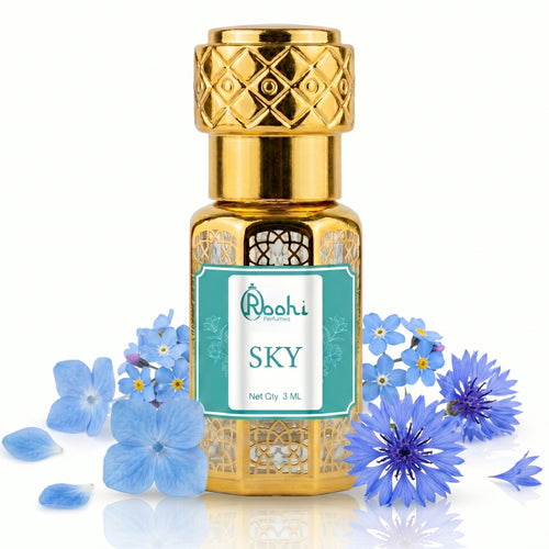 Roohi Sky Attar 3 ml | Long Lasting Fresh Fragrance Perfume Oil for Men & Women | Alcohol Free Premium Ittar | Travel Friendly Pocket Perfume